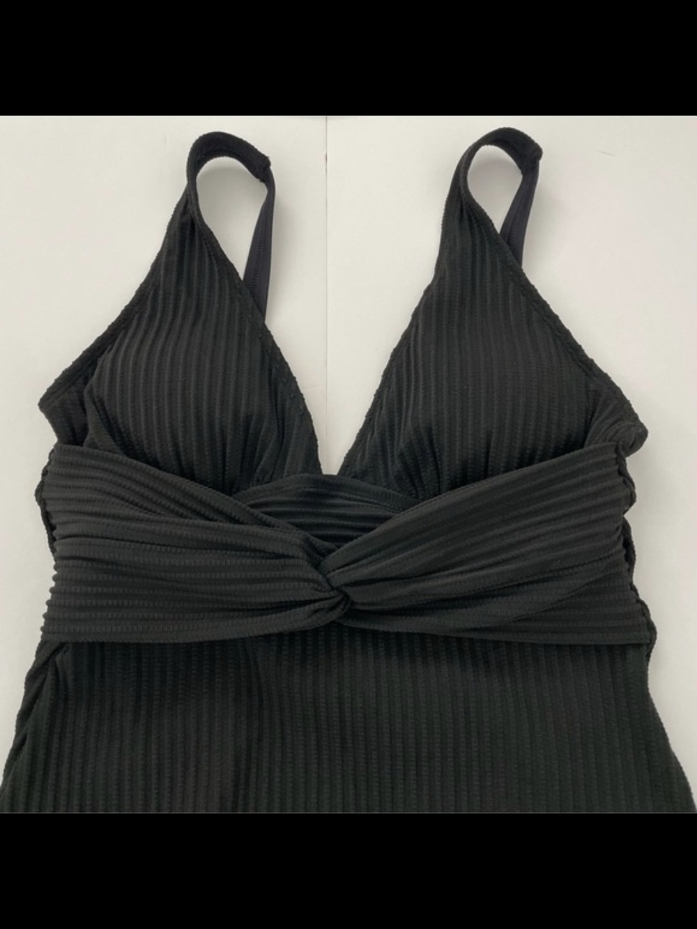  Black Ginger Ribbed & Ruched One- Piece By Cupshe - Picture 6 of 14
